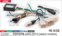 Комплект проводов для подключения автомагнитолы Toyota 2003-2013, CARAV 16-038