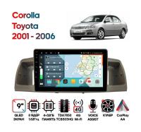 Штатная магнитола Toyota Corolla 01-04 (прав.руль), 01-06 (лев.руль), Wide Media KS9257QR-4/32 бежев.