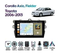 Штатная магнитола Toyota Corolla Axio, Fielder 2006 - 2013 (антрацит), Wide Media MT9038QU-4/32